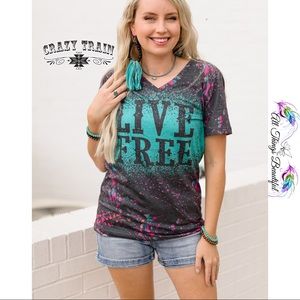 •Crazy Train You Must Live Free Top•